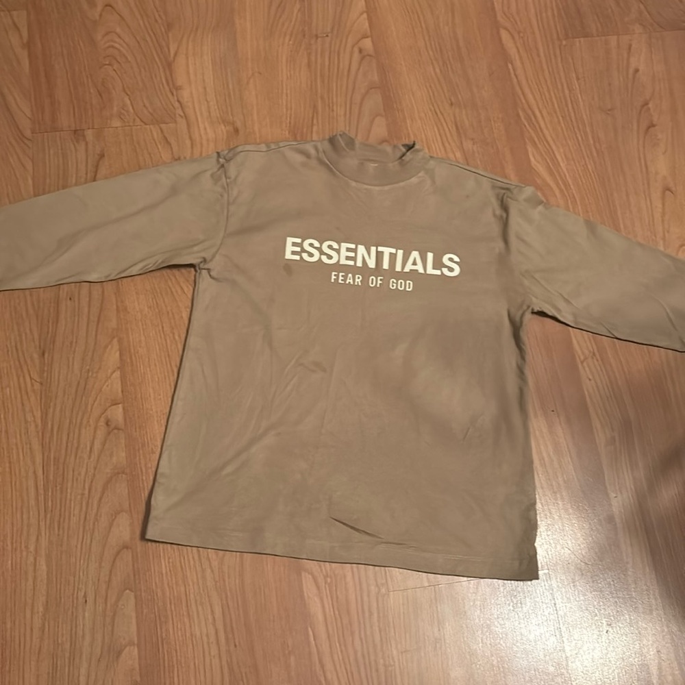 Fear of God Essentials Kids Long Sleeve Tee - Tan